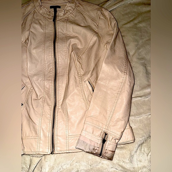 APT 9 PINK LEATHER JACKET LARGE - Picture 2 of 4